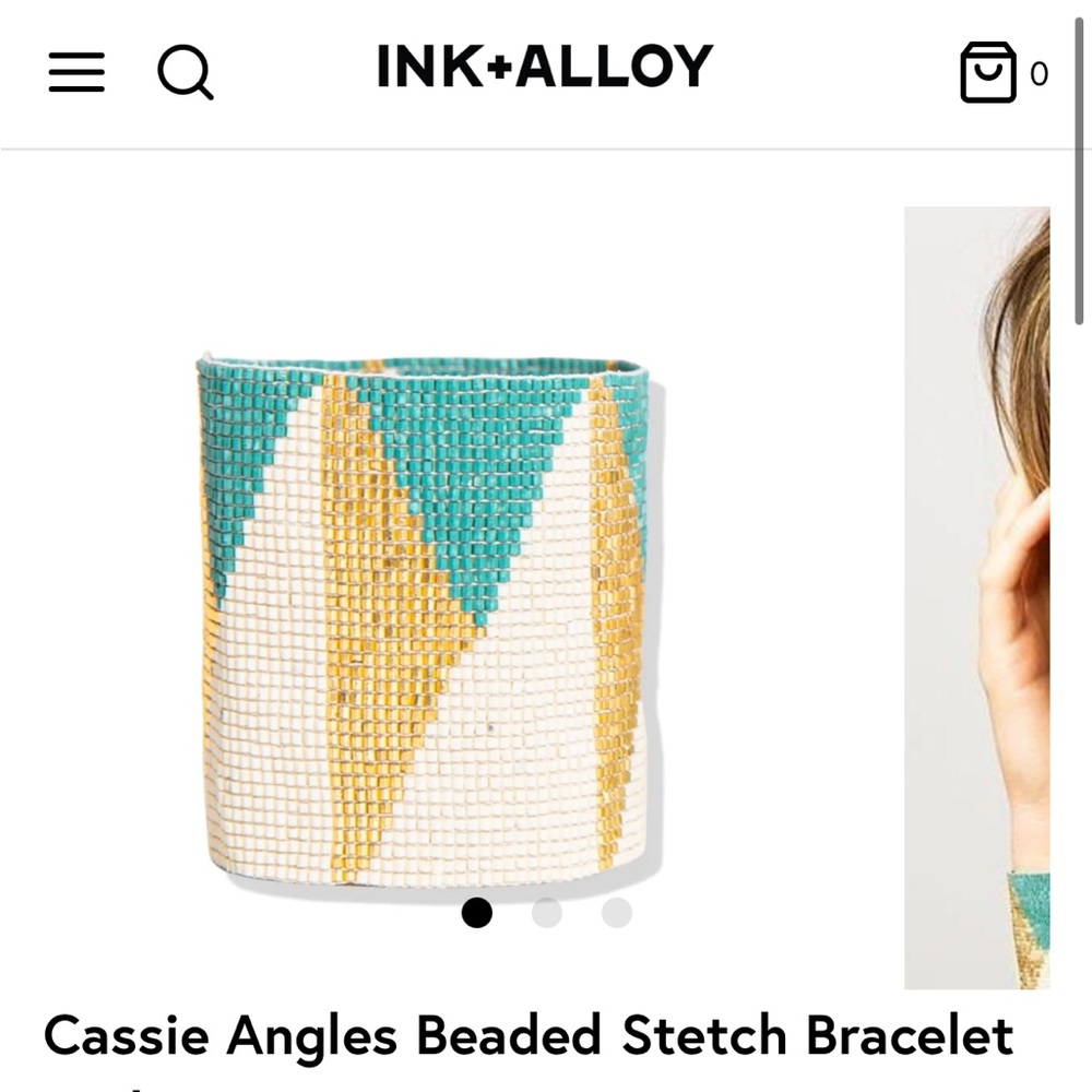 Ink and Alloy Bracelet and Earning Set